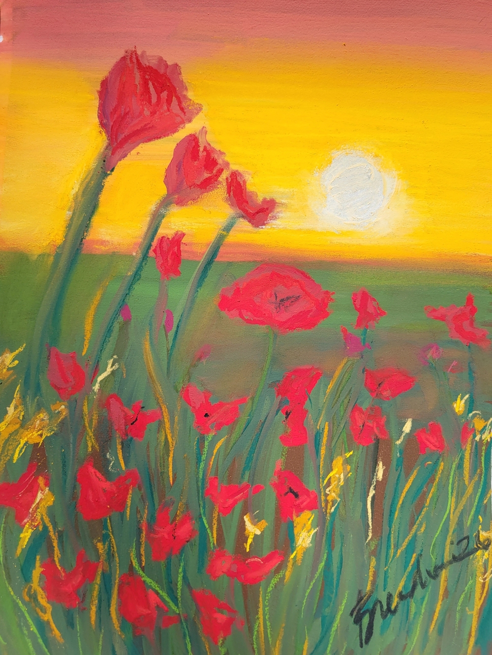 "Poppy, please"Original Unframed Artwork Created By Brea Marie 9 X 12